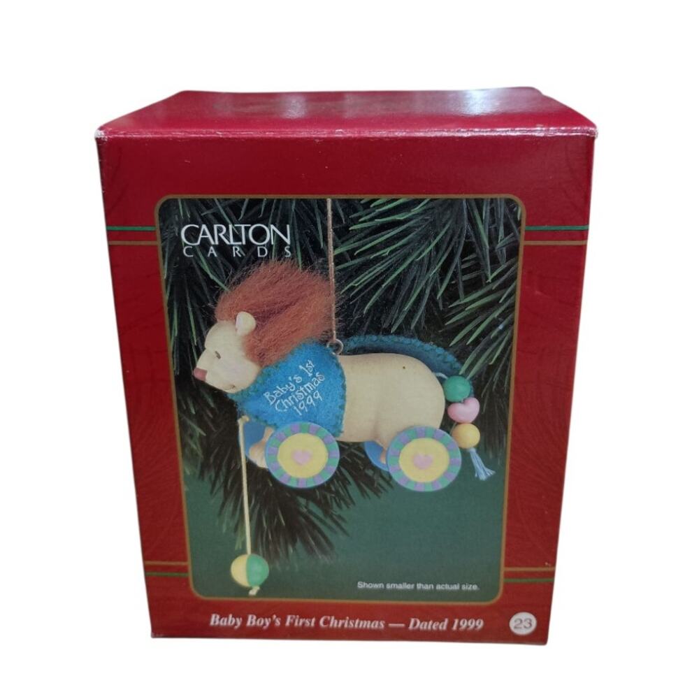 Vintage Carlton Cards Baby Boy's First Christmas 1999 Christmas Holiday Ornament